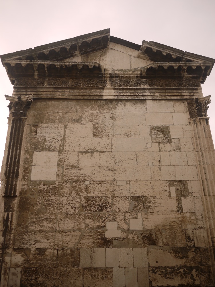 backside of temple of Roma and Augusta in Pula, Croatia